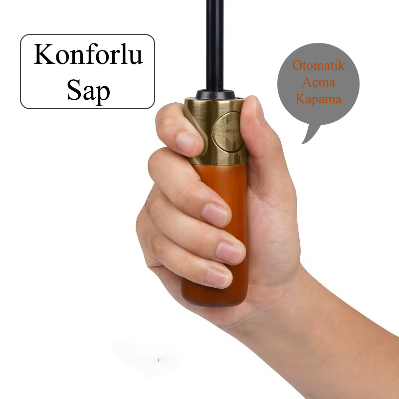 Ahşap Saplı 12 Tel Şemsiye - 5